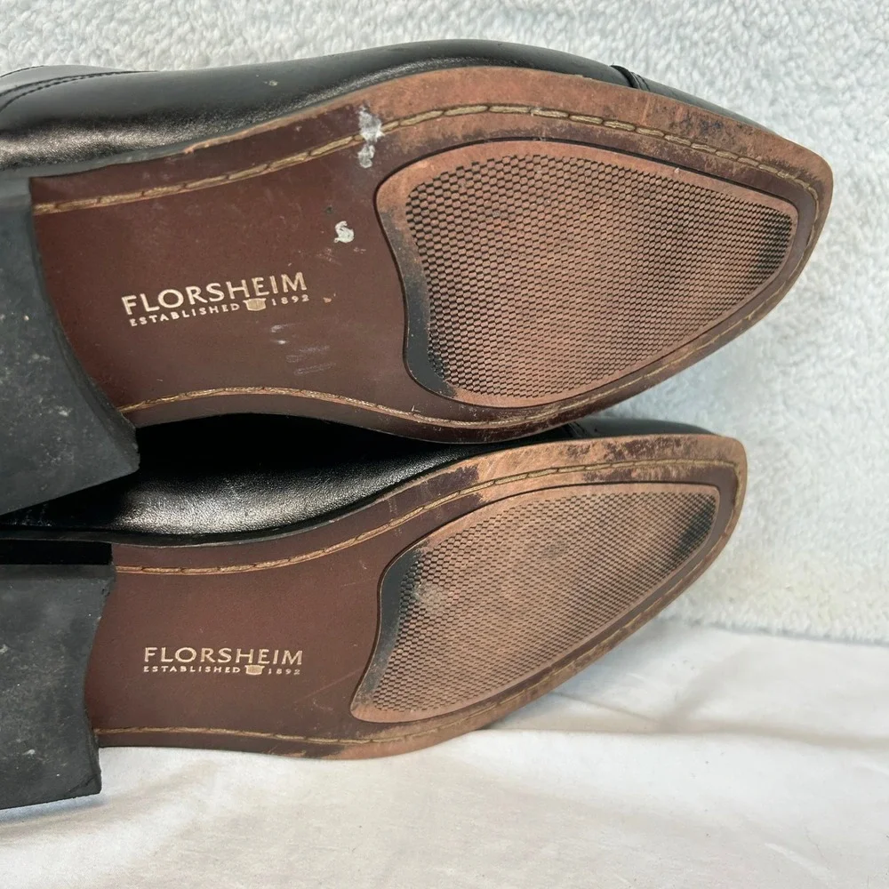 Florsheim Mens Black Leather Cap Toe Oxford Dress Shoes 14180-001 Size 8D
